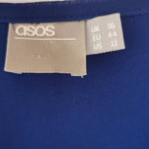 Asos Pleated Blue Maxi Dress Size 12 - Picture 3 of 7